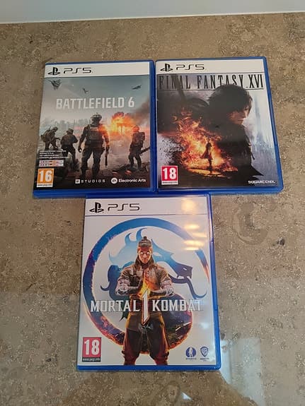 Playstation 5 spel. Battlefield 6, Final Fantasy XVI & Mortal Kombat 1