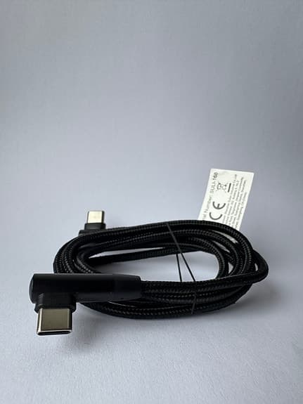 1st USB-C Kabel Svart 1m, 90° Vinklade Kontakter