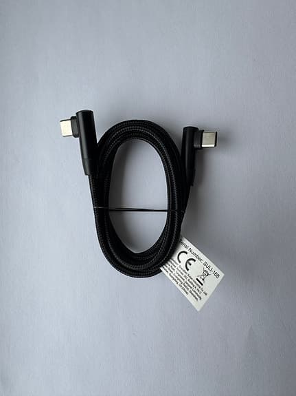 1st USB-C Kabel Svart 1m, 90° Vinklade Kontakter
