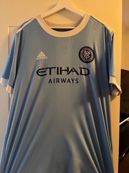 Adidas New York City FC fotbollströja XL ljusblå