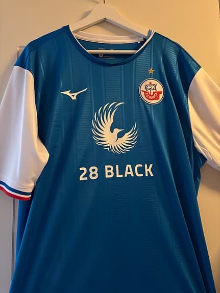 Mizuno fotbollströja F.C. Hansa Rostock blå/vit XXL herr