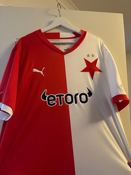 Puma Slavia Prag fotbollströja röd/vit XXL
