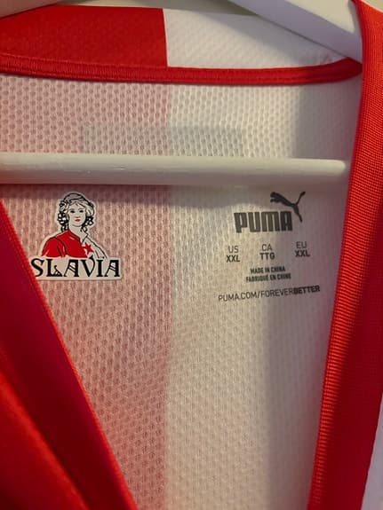 Puma Slavia Prag fotbollströja röd/vit XXL