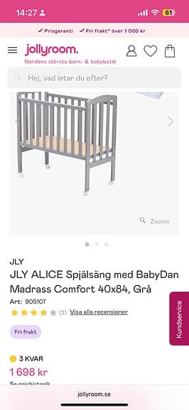 spjälsäng grå