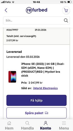 Apple iPhone SE (3 gen) mobiltelefon 64 GB röd