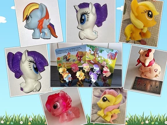 My Little Pony figurer & bok "De ystra ponnyhästarna" – komplett set