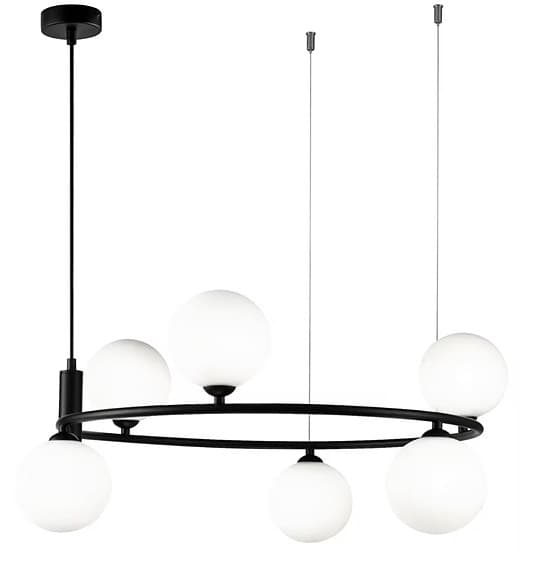 Modern taklampa över matbord, 6‑armad