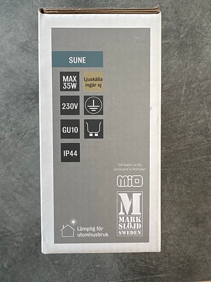 3 st Markslöjd SUNE vägglampor – NYA – IP44 utomhus