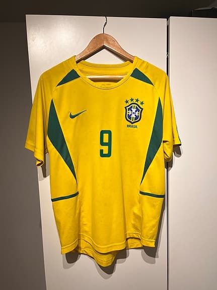 Nike Brasilien Ronaldo 9 fotbollströja gul grön