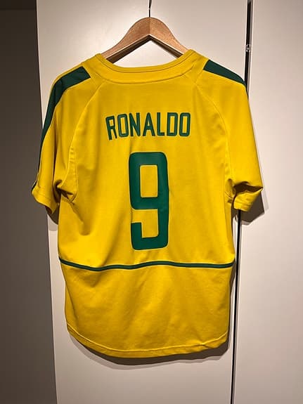 Nike Brasilien Ronaldo 9 fotbollströja gul grön