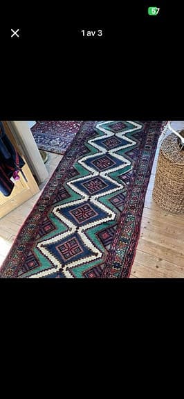 Handknuten Persisk hallmatta, Korridormatta, 3 meter