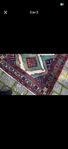 Handknuten Persisk hallmatta, Korridormatta, 3 meter