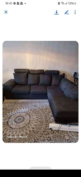 Fin felfri Divan soffa med nack stöd. Grå.