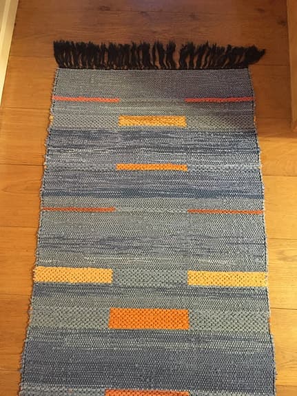 Blå/Orange Ateljévävd matta