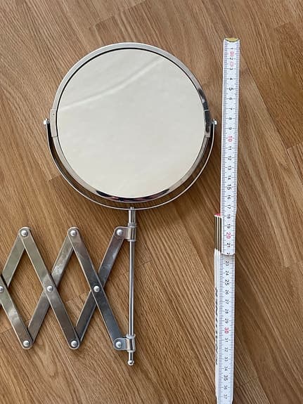 Väggspegel utdragbar rund krom