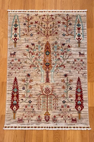 Handknutten afghanska äkta matta