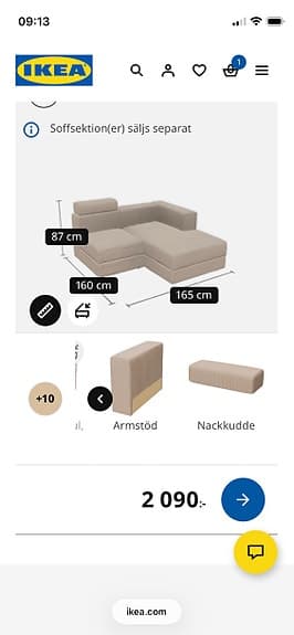 Beige klädsel till IKEA jättebo-soffa