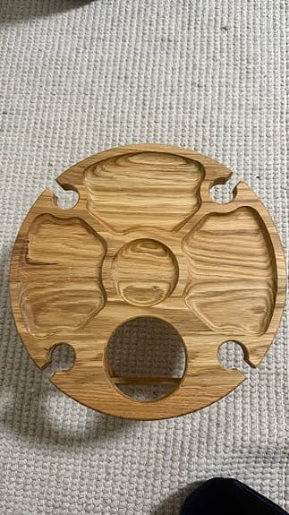 Picknickbord trä rund hopfällbart