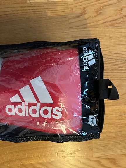 Adidas Hybrid 300 boxningshandskar - 16OZ (röd/vit)