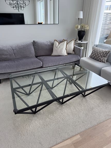 Stilrent soffbord i glas – 150x100 cm