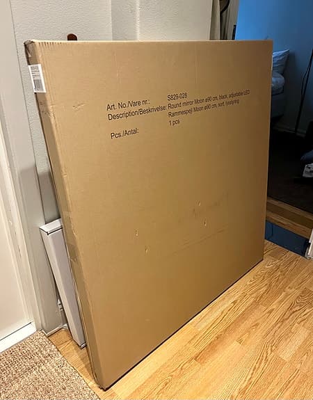 Dansani badrumsspegel Ø90 cm – i kartong