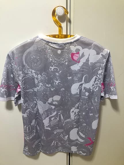 Goat fotbollströja herr L grå rosa tryck