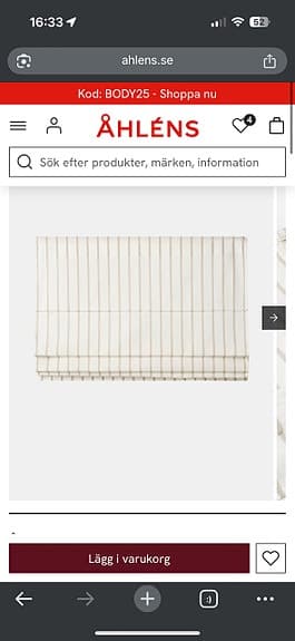 Åhléns Home hissgardin vit med beige ränder Ella