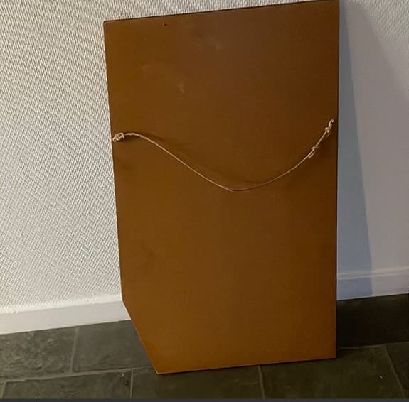 spegel med träram i teak 1950/60-tal