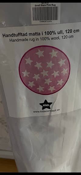 Rund rosa matta barnrum