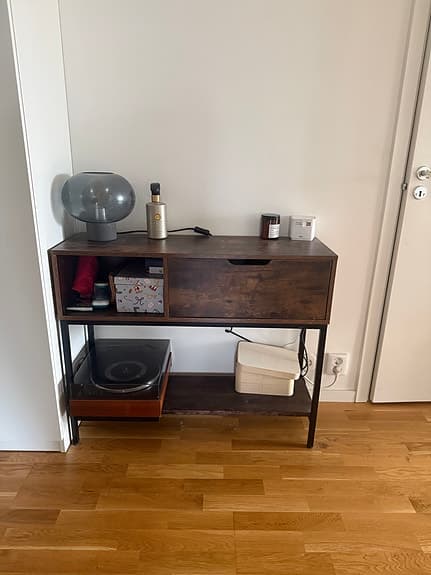 Tranemo konsolbord trä med metallstativ brun