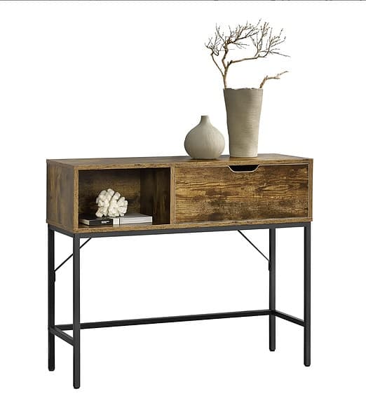Tranemo konsolbord trä med metallstativ brun