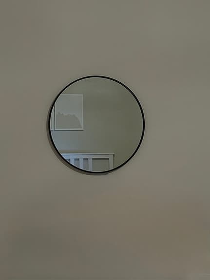 Mio rund spegel svart ram (60 cm)