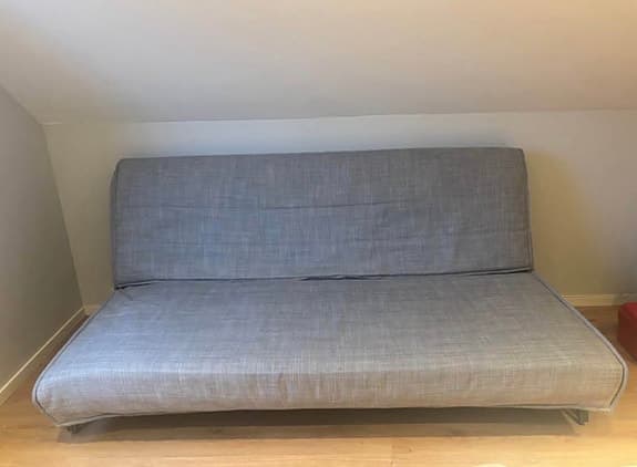 IKEA bäddsoffa grå tyg