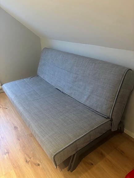 IKEA bäddsoffa grå tyg