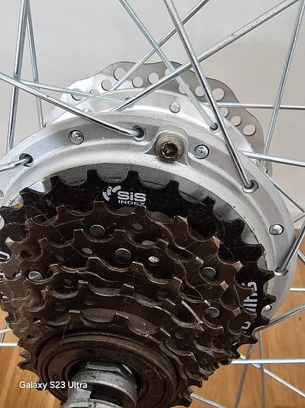 Shimano MF-TZ500-6 cykelhjul bakhjul med kassett och skivbroms