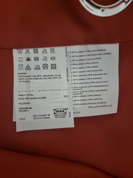 2x Ikea röda gardiner helt anti-sol gardiner