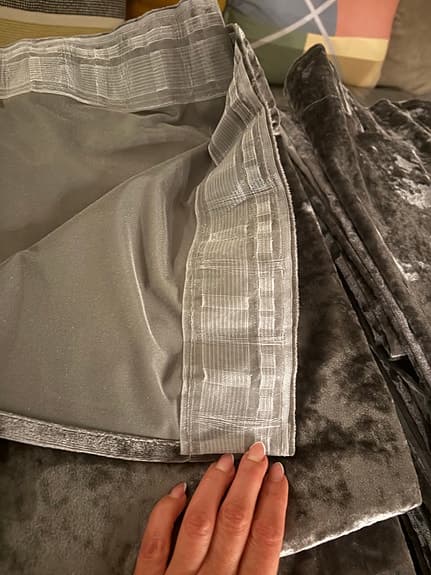 4 pack grå sammet gardiner Mio