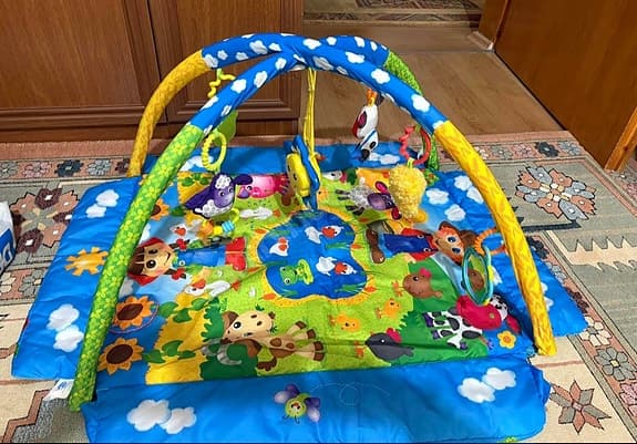 Playgro Fairweather Farm Musik & Ljus Gym lekmatta.