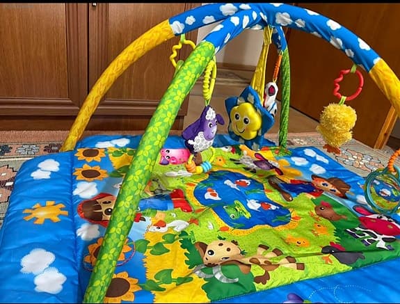 Playgro Fairweather Farm Musik & Ljus Gym lekmatta.