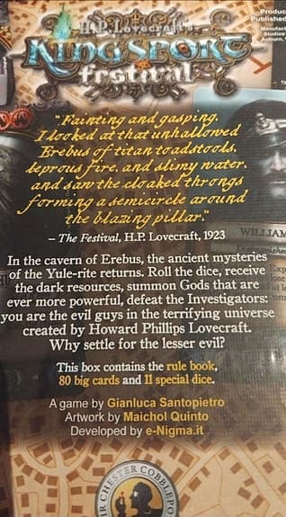 Kingsport Festival – The Card Game – NEW IN SHRINK – Lovecraft Cthulhu