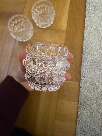 Iittala glaslykta bubblig klar glas