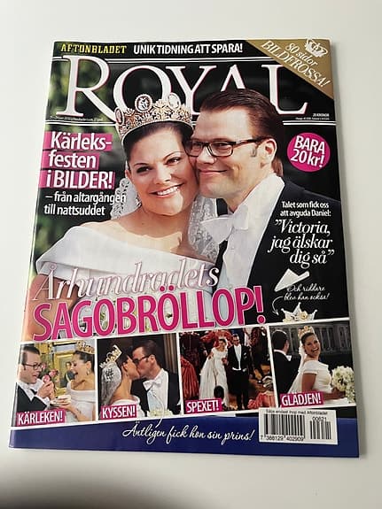 Viktoria bröllopsnummer och kvällstidningar tidningspaket