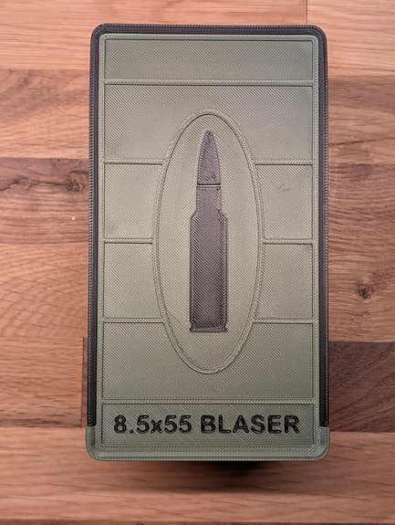 8.5x55 Blaser - ammunitionslåda x50 skott