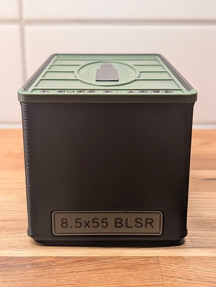 8.5x55 Blaser - ammunitionslåda x50 skott