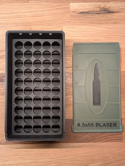 8.5x55 Blaser - ammunitionslåda x50 skott