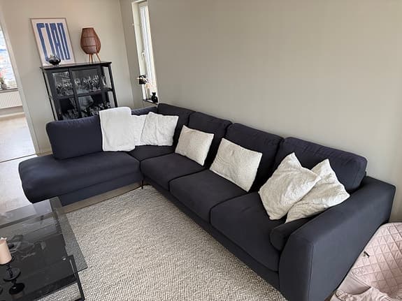 Mörkblå 4-sits soffa Ocean Lyx med Schäslong