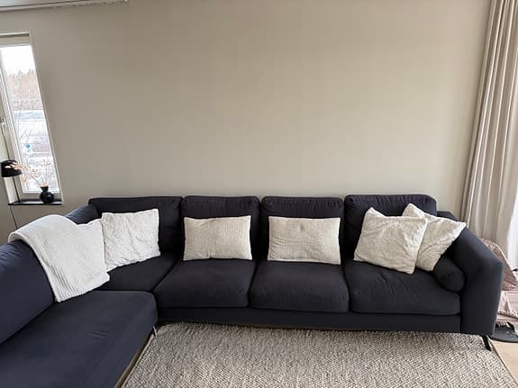 Mörkblå 4-sits soffa Ocean Lyx med Schäslong