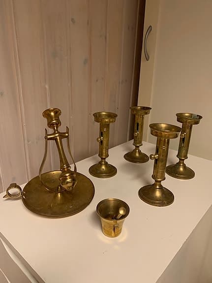 Mässingsljusstakar - vintage