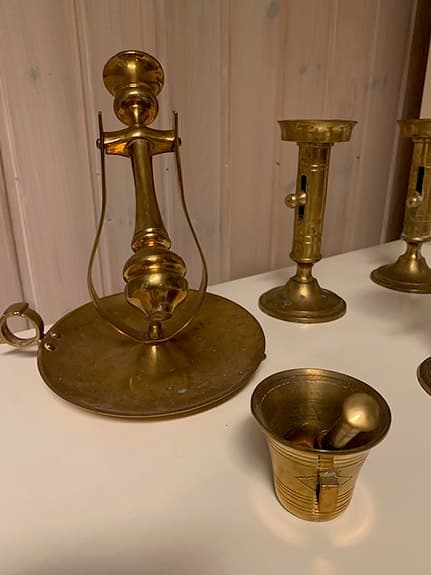 Mässingsljusstakar - vintage