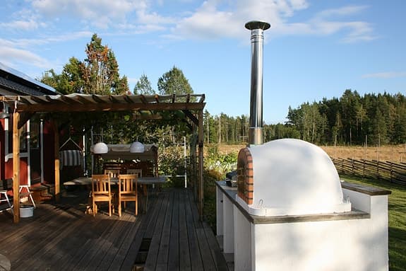 Vedeldad pizzaugn / bakugn för utomhusbruk , även för inbyggnad